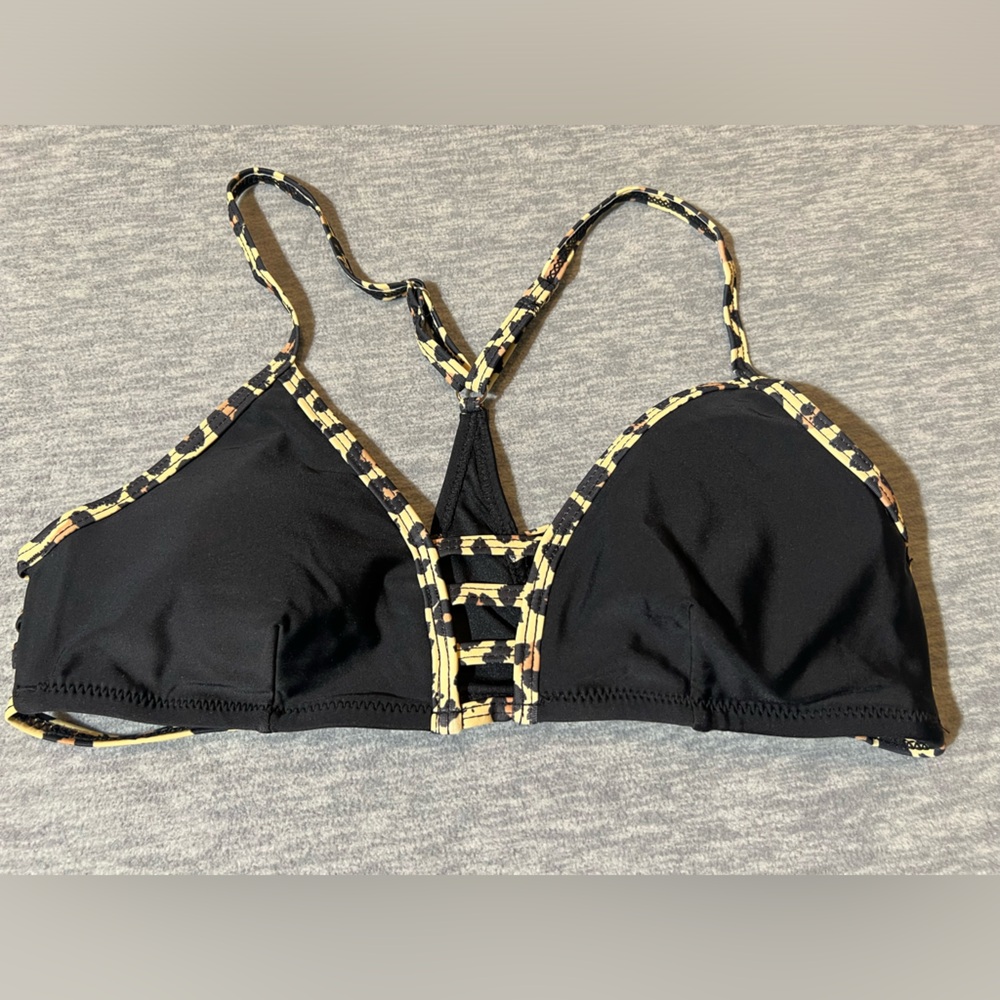 Live Life On The Beach 2 piece bikini women’s M‎ strappy black leopard print new - Picture 7 of 13